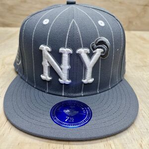 NEW New York Black Yankees Ebbets Field Flannels Gray Fitted Cap Hat 7 1/2